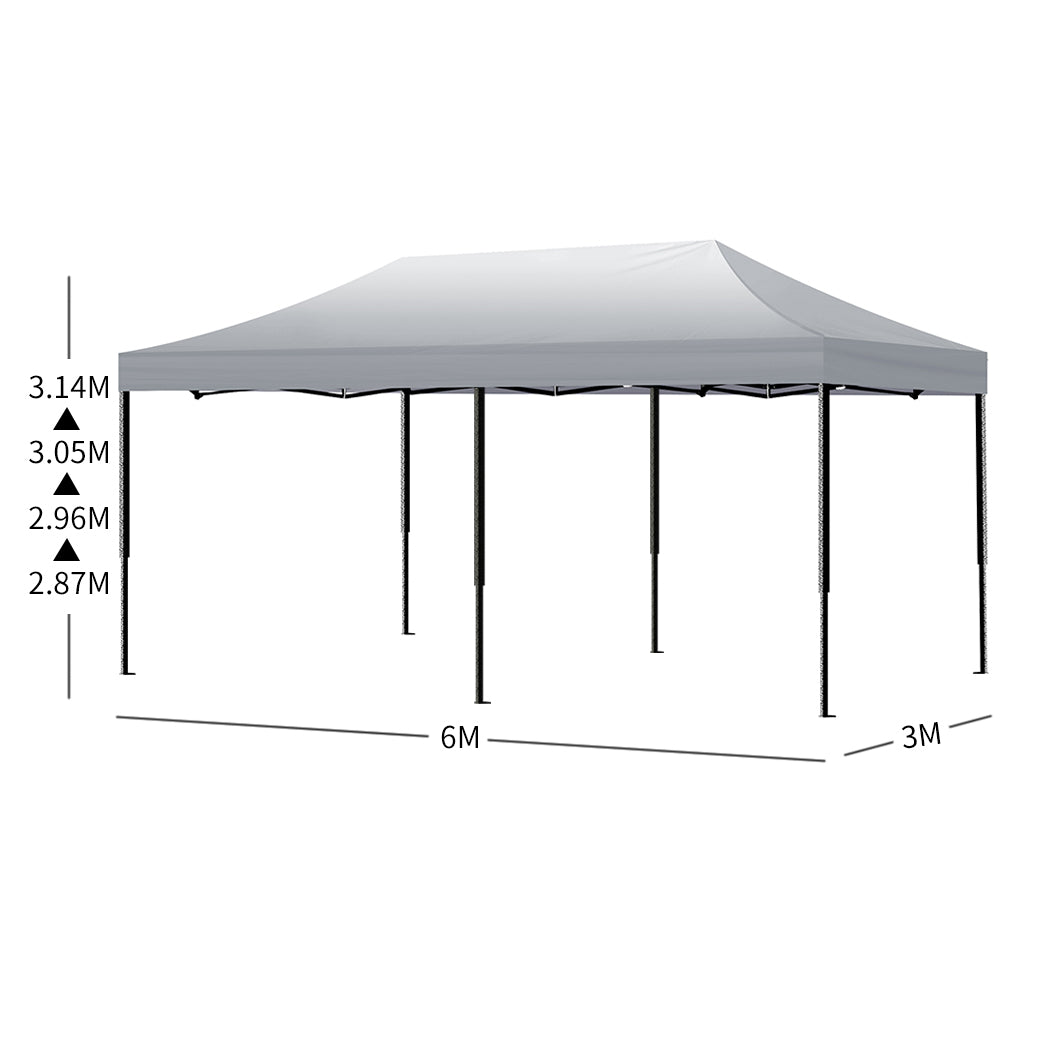 Mountview Gazebo Tent 3x6 Outdoor Marquee Black-1910112337239609346