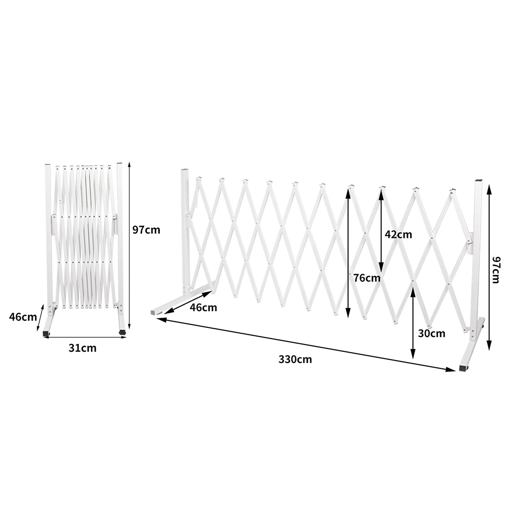Garden Security Fence Gate Expandable White-1954802909753511937
