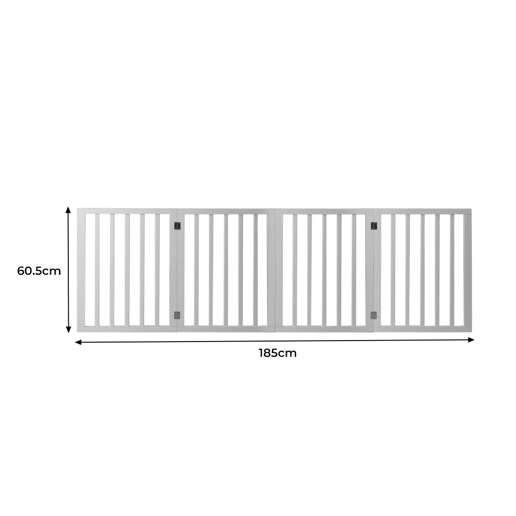 Wooden Pet Gate Dog Fence Retractable White 600x 3MM-1910112968746602497
