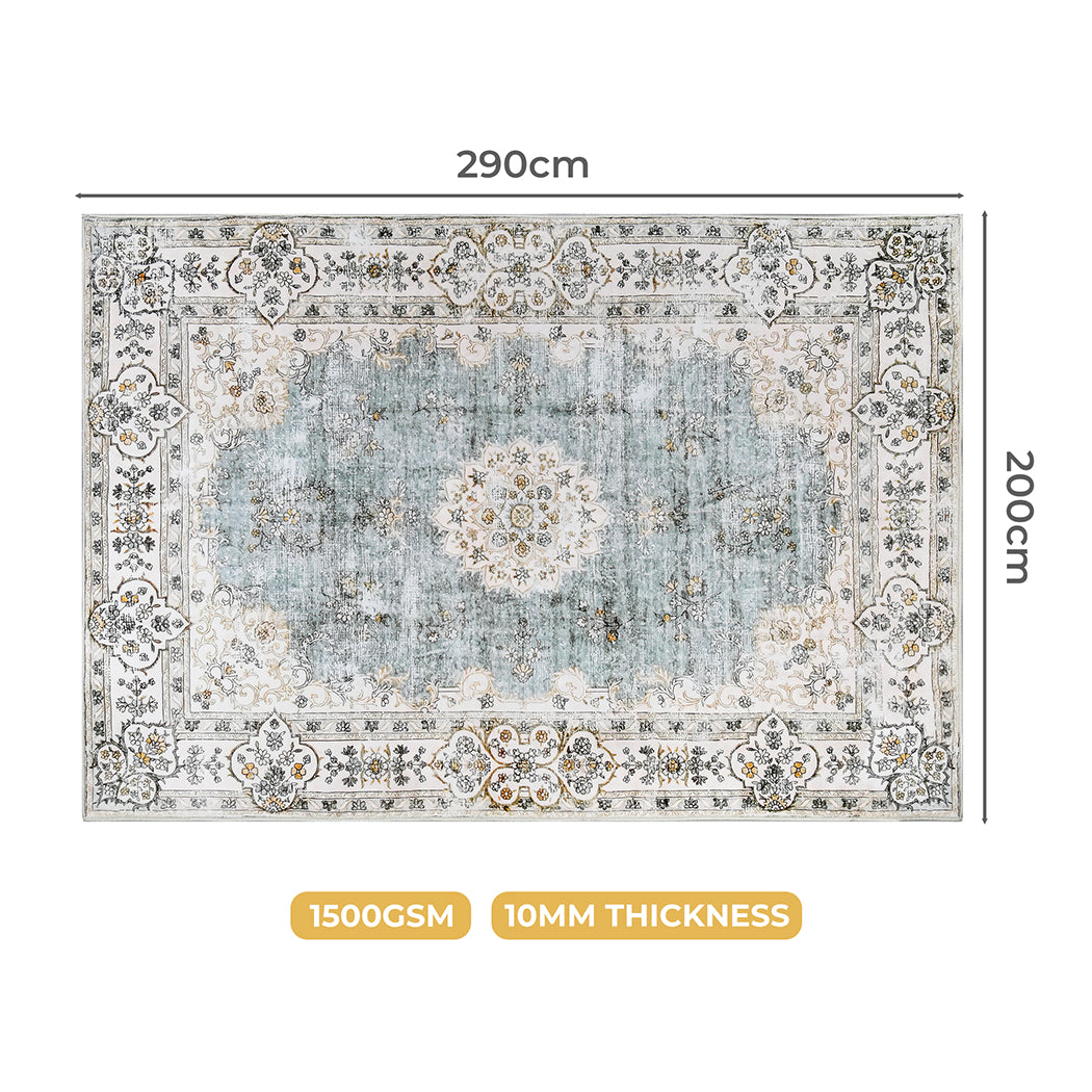 Marlow Floor Rug Short Pile Washable Vintage Carpet Soft Plush Non Slip 200x290-1954802390863581185