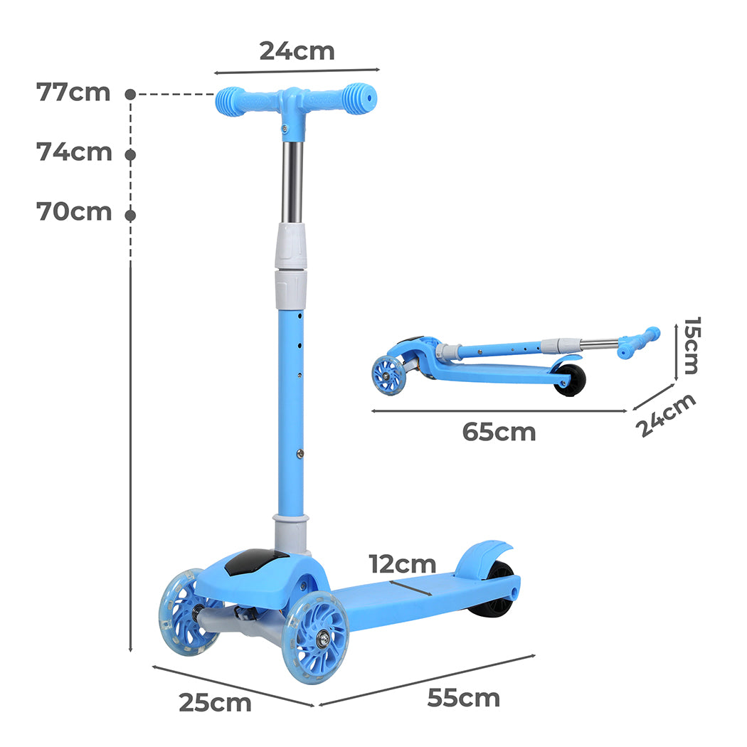 Bopeep Foldable Kids Scooter LED Music Blue-1954802362413617153