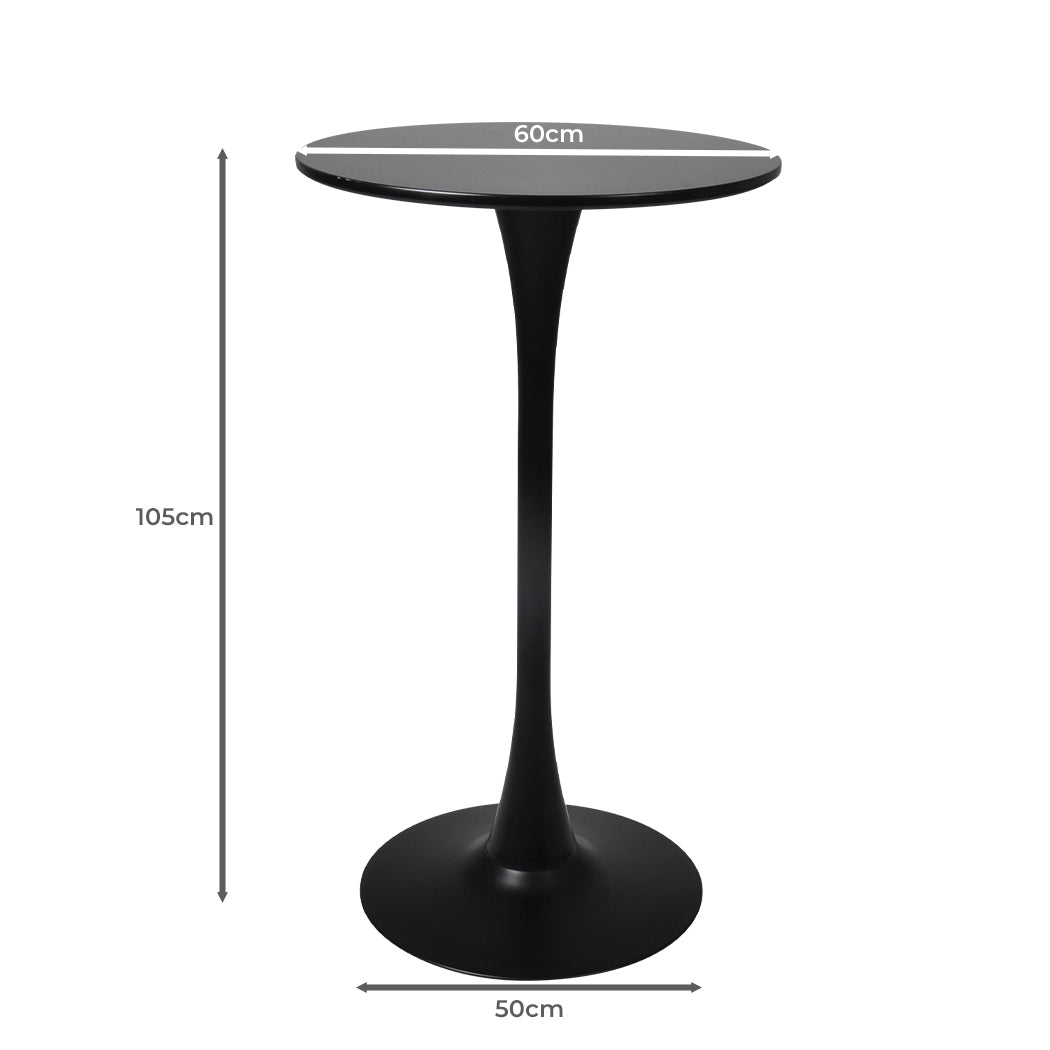Levede 2x Round Bar Table Pub Tables Black-1954802994553950210