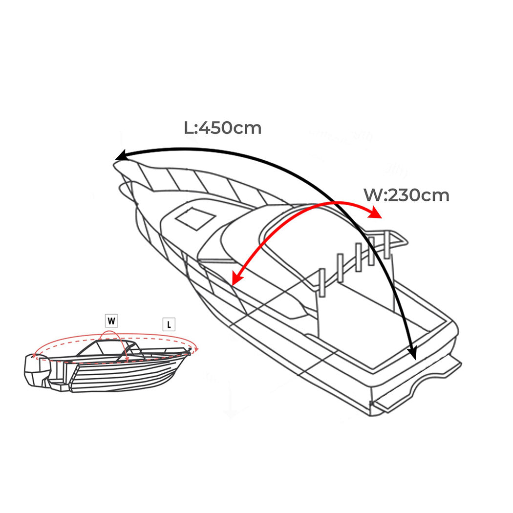 Boat Cover 12-14 FT Trailerable Weatherproof Black 14FT-1954802947657437186