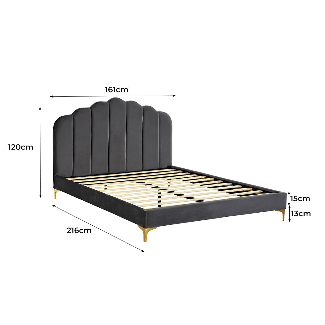 Levede Bed Frame Queen Size Mattress Grey-1910113209629675522