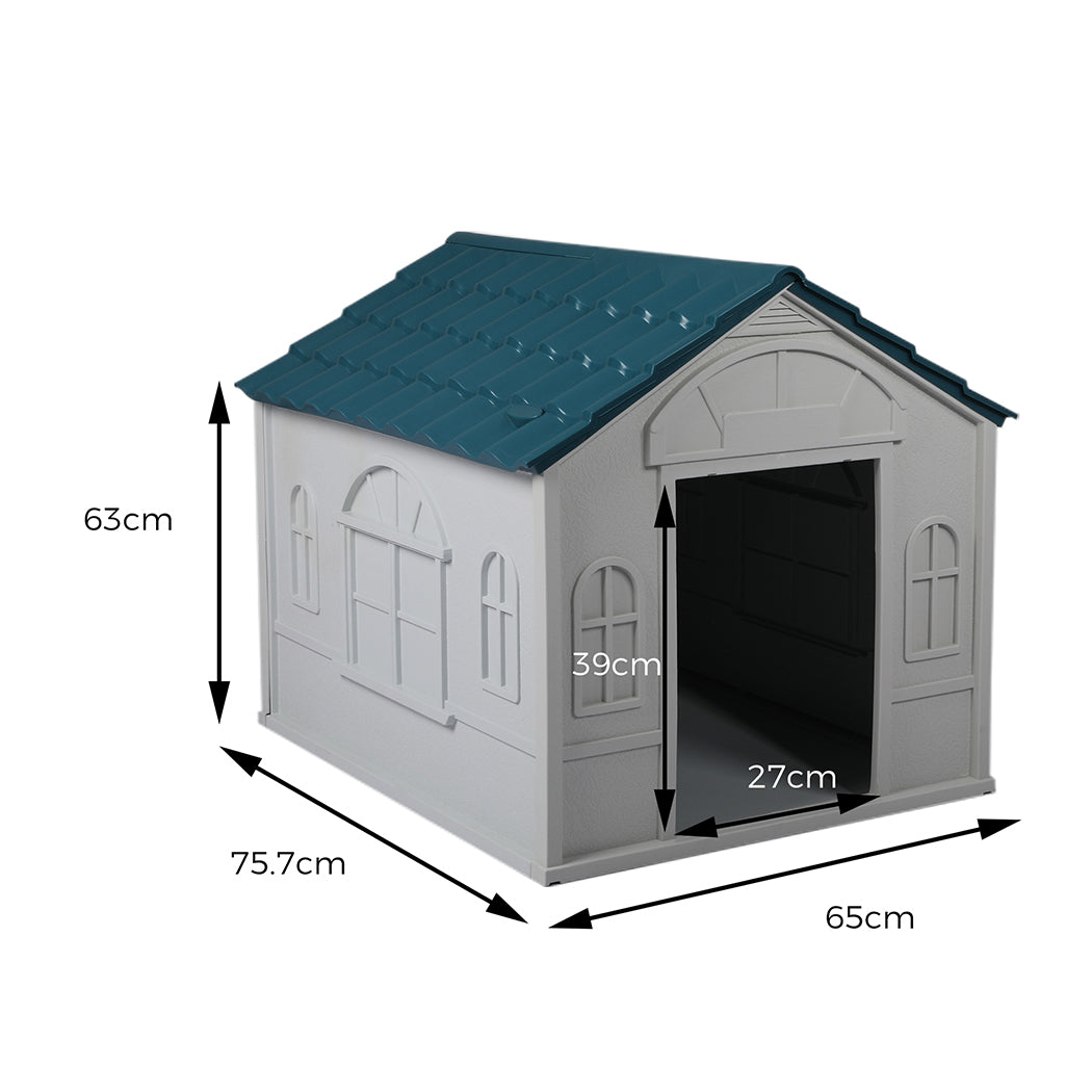 PaWz Dog Kennel Outdoor Indoor Pet Plastic L Blue-1954802531062386689