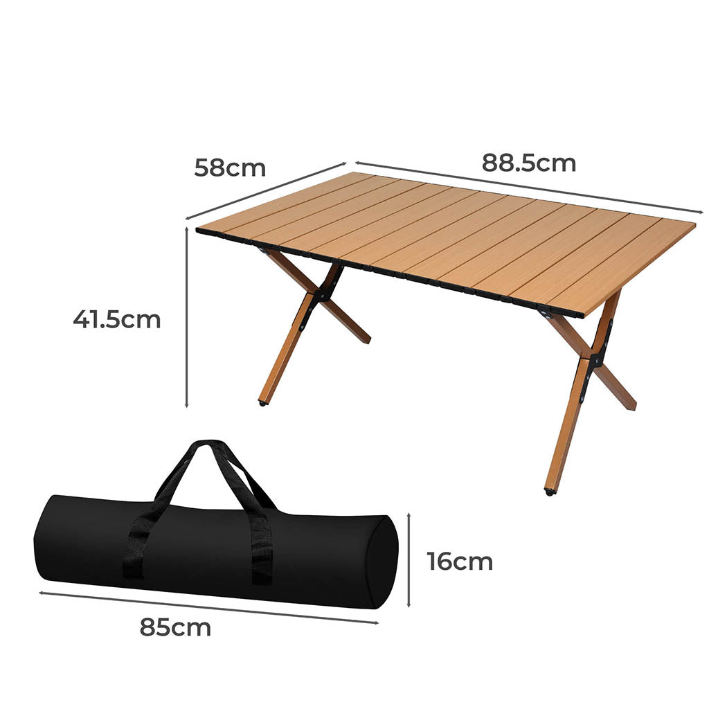 Levede Folding Camping Table Portable Picnic Outdoor Egg Roll Foldable BBQ Desk