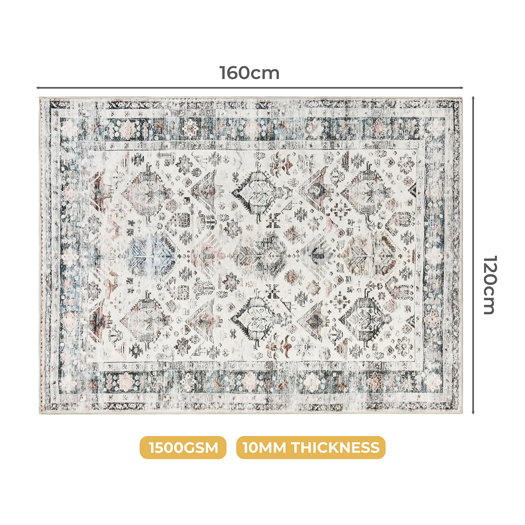 Marlow  Floor Rug Vintage Short Pile Washable Carpet Soft Plush Non Slip 160x120-1954802389043253249