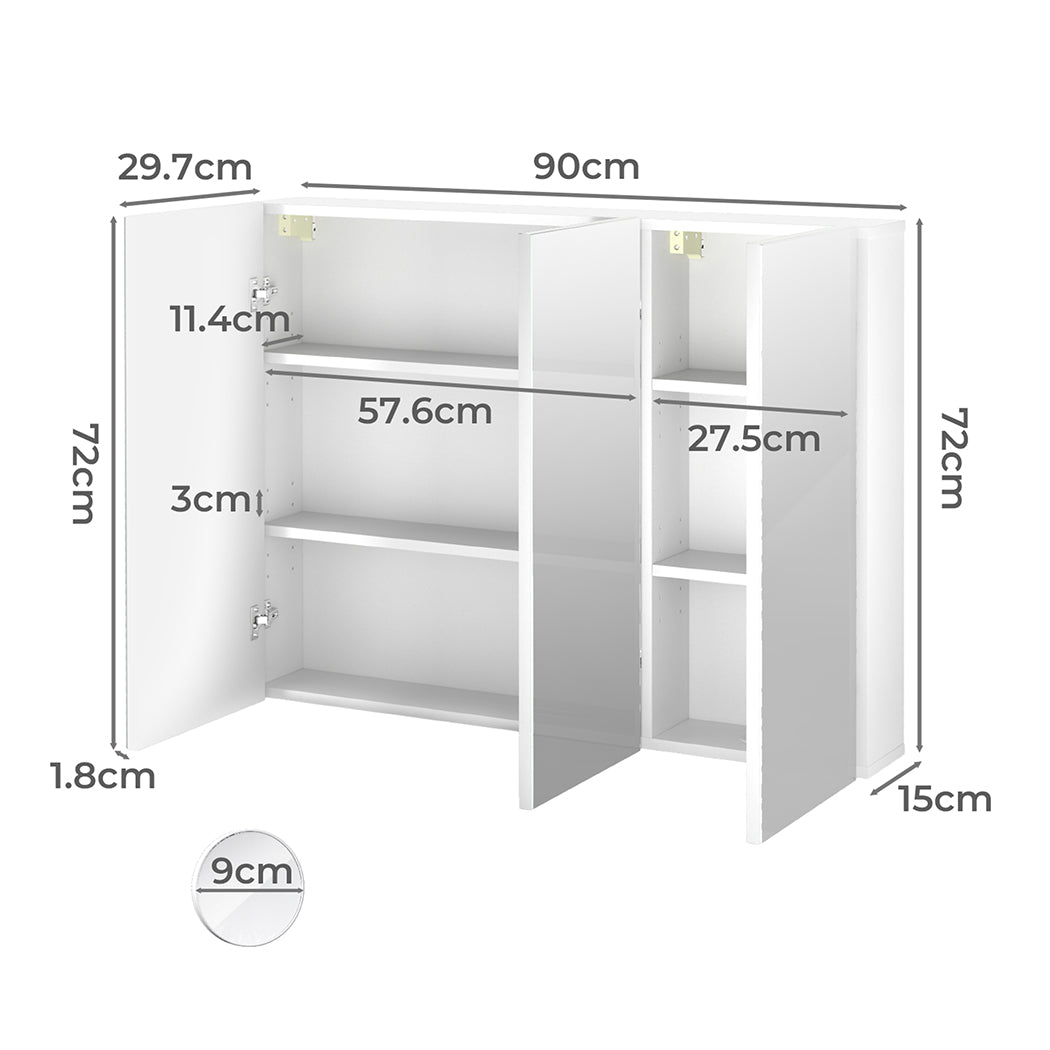 Levede Bathroom Mirror Cabinet 90CM-1973193550313164802