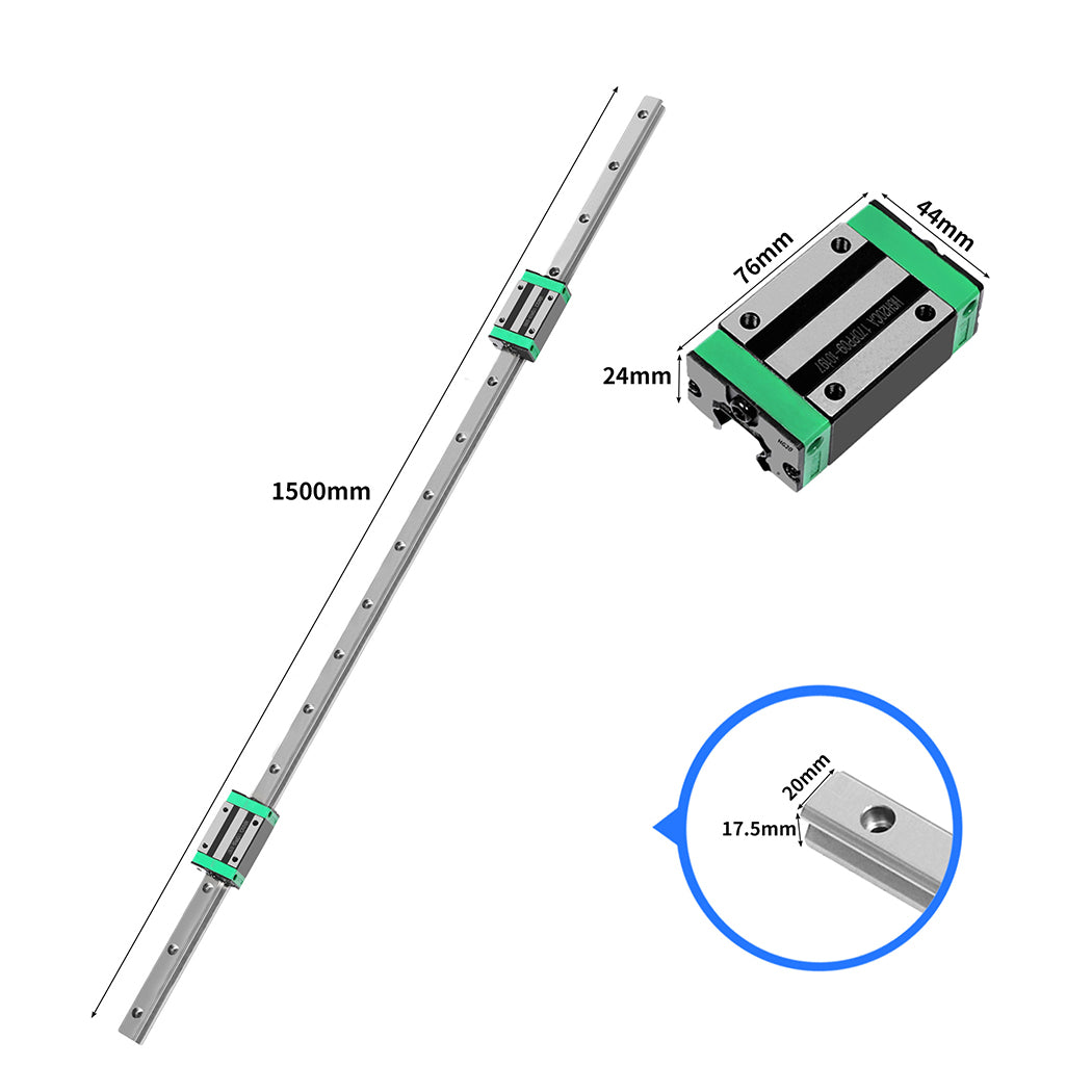 Linear Guide Rail 2PCS 1500mm + 4PCS-1910113118281928706