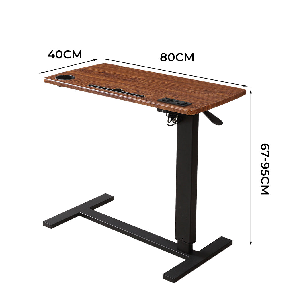 Levede Mobile Standing Desk Foldable Brown Fold-1954802680476078081