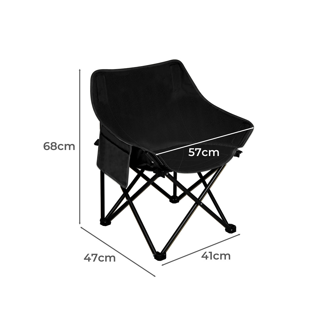 Levede Folding Camping Moon Chair Lightweight Black-1954802887498534913