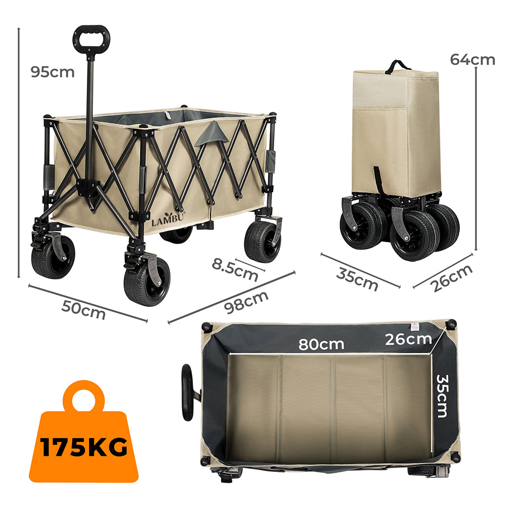 Lambu Folding Wagon Cart Khaki-1954802442164113410