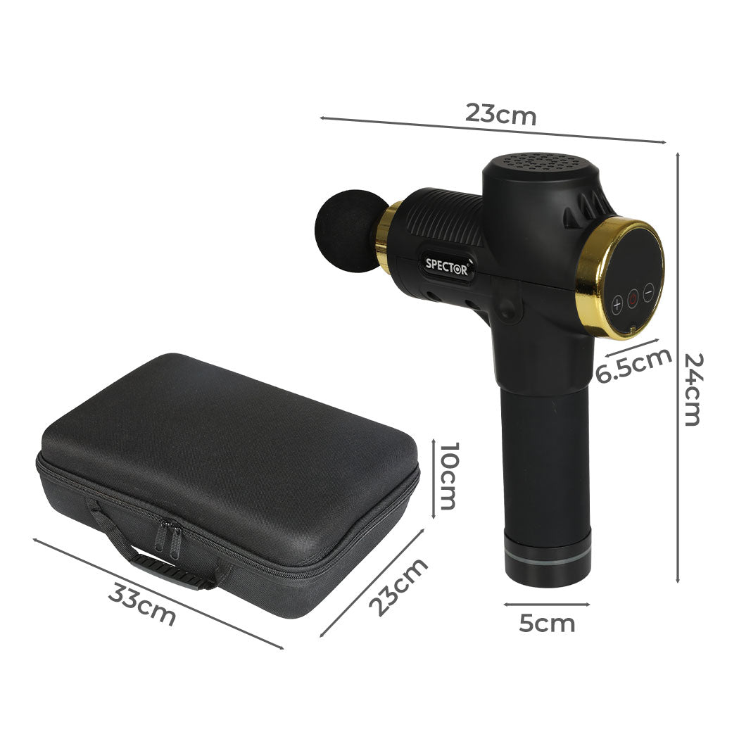 Spector Massage Gun 6 Heads Electric Black-1910112924056293378