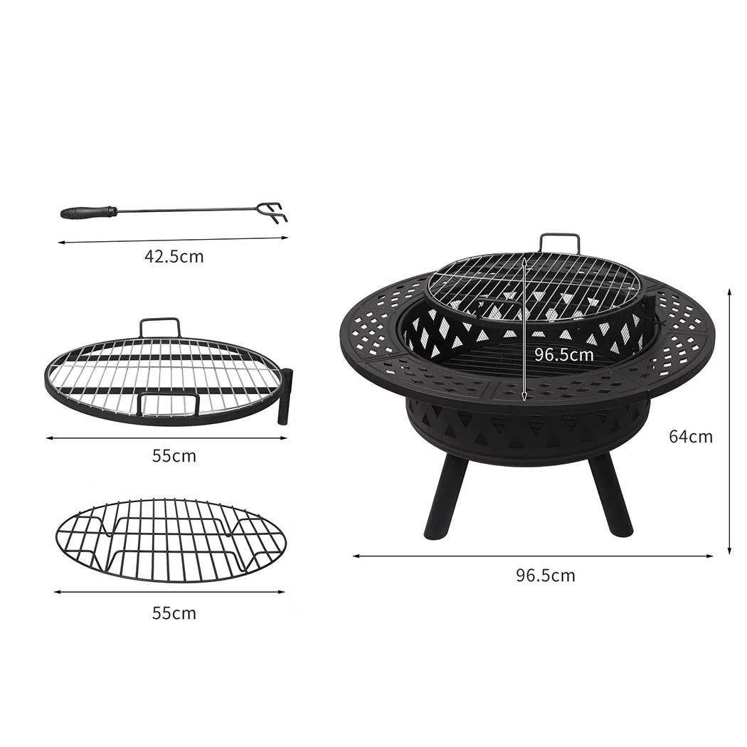 Moyasu Fire Pit BBQ Grill Outdoor Fireplace-1919892875278159874