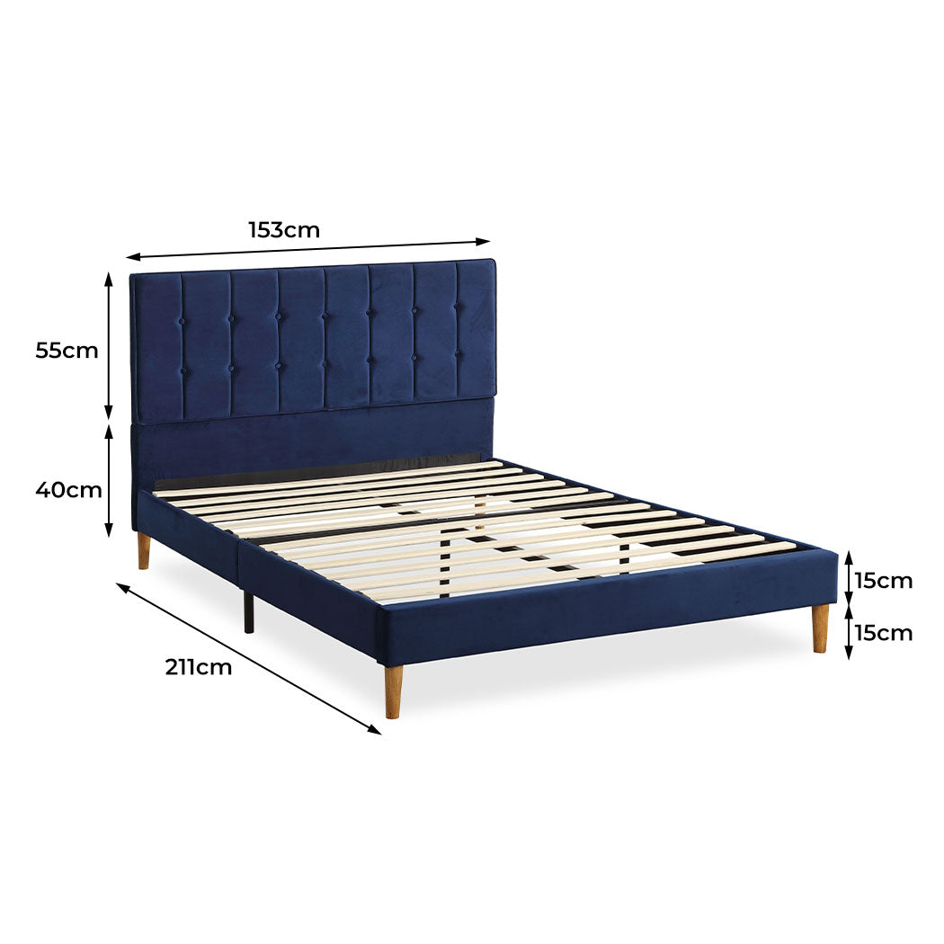 Levede Bed Frame Queen Size Mattress Blue-1954802926723665921