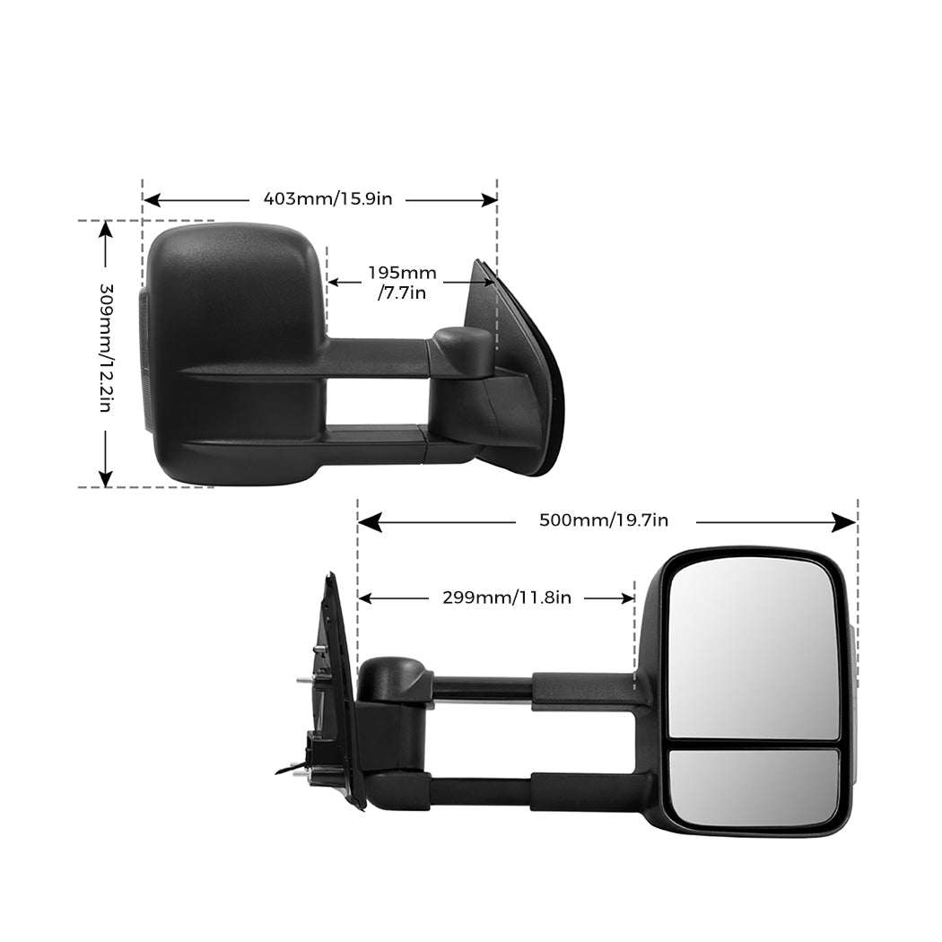 Galvan 2x Extendable Towing Mirrors-1919892841354629122