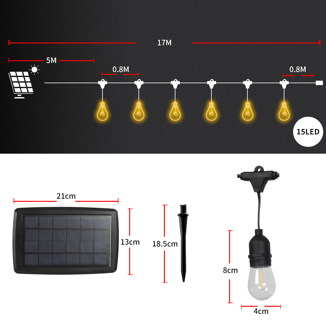 Emitto Solar LED Festoon String Lights-1954802833337487362