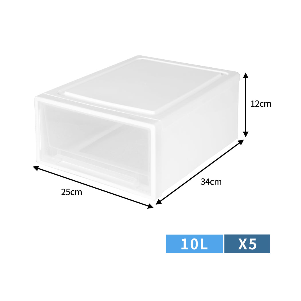 Plastic Storage Drawers Stackable Containers S 5PK Small-1954802598926225410