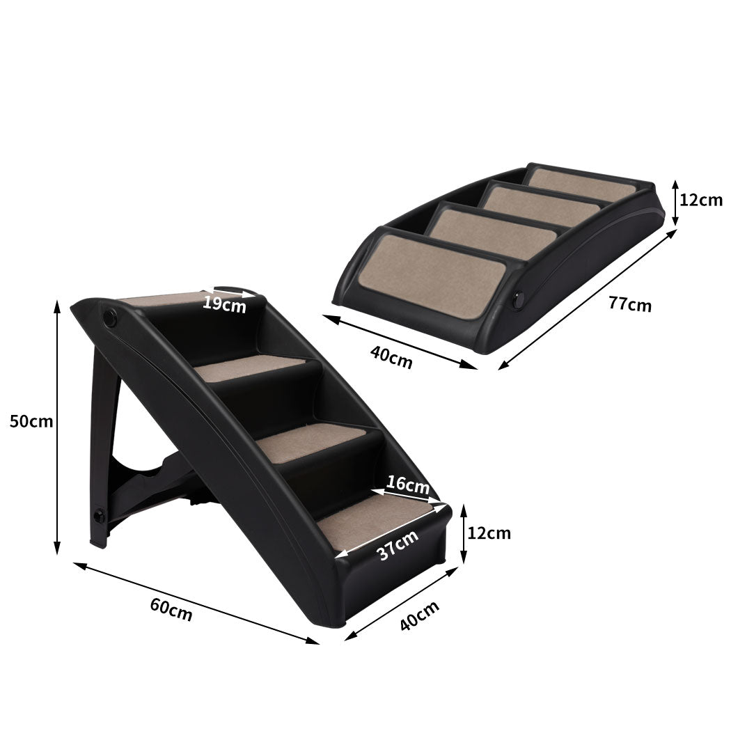 PaWz Pet Ramp Indoor Dog Steps Stair Black-1954802514431971329