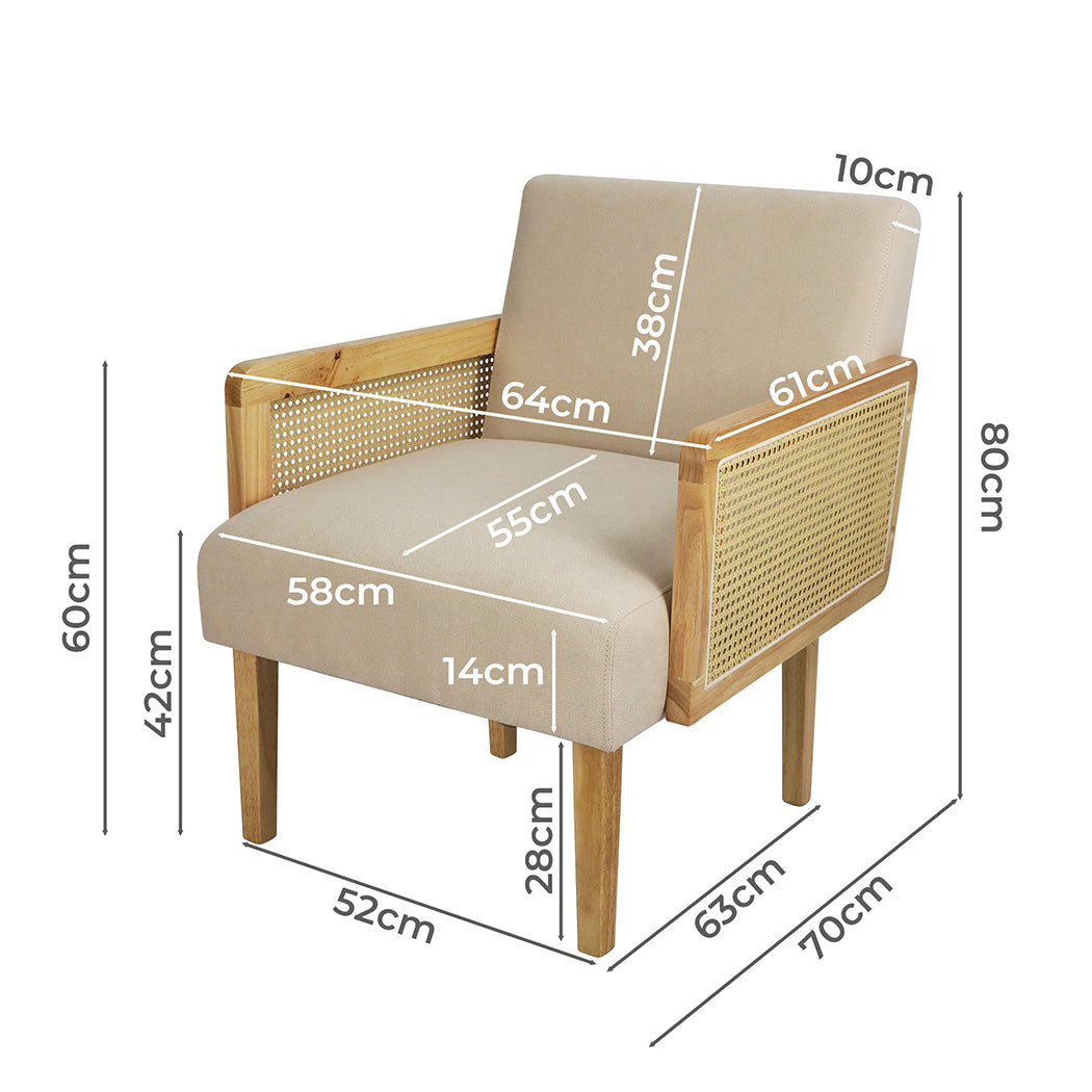 Levede Rattan Lounge Armchair-1910112347935084545
