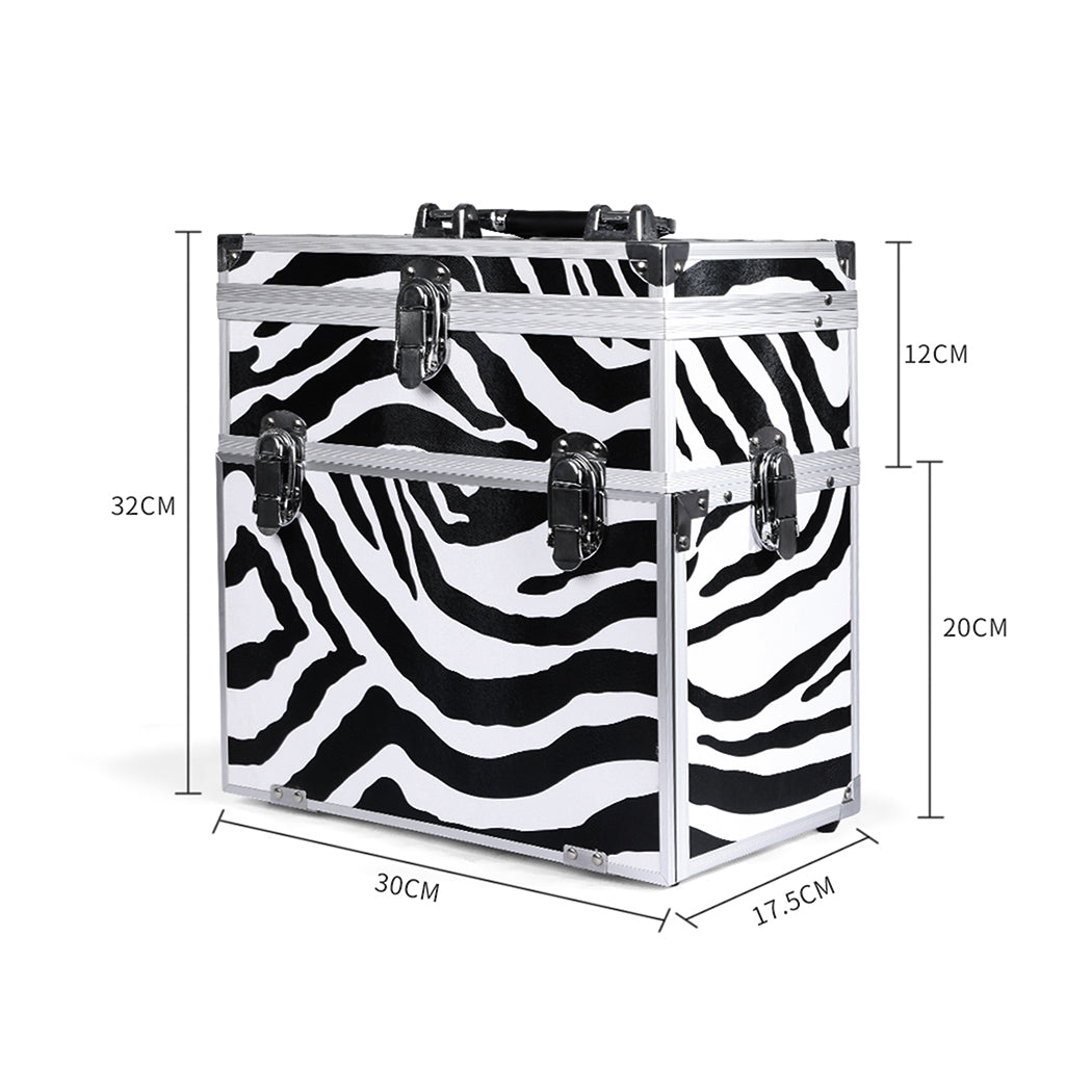 Professional Makeup Cosmetic Case Organizer Zebra-1919892884560154626