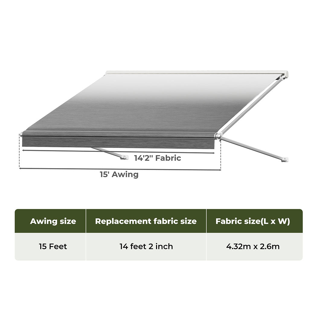 Manan 15FT RV Awning Fabric Replacement 18.05oz Caravan-1954802457926307842