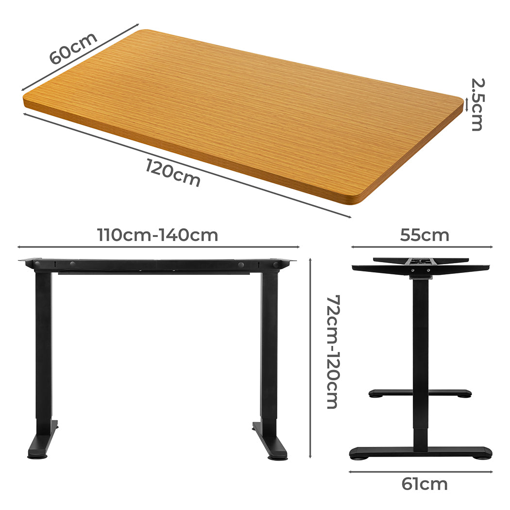 Levede Motorised Standing Desk Adjustable 120cm Natural 800x 1.5MM-1954803015869403137