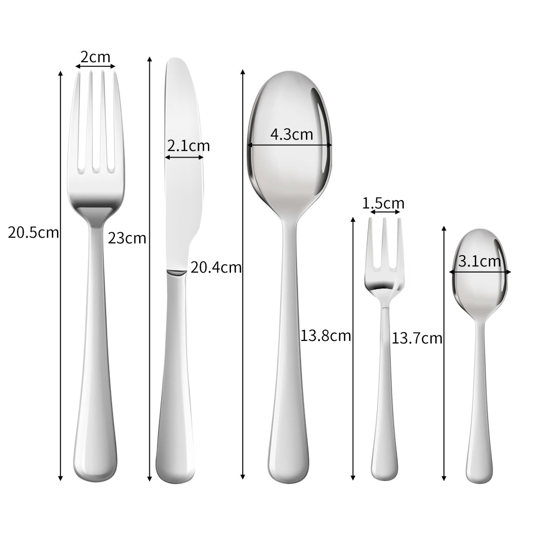 TOQUE Cutlery Set Stainless Steel 30PCS Silver-1954802794645032961