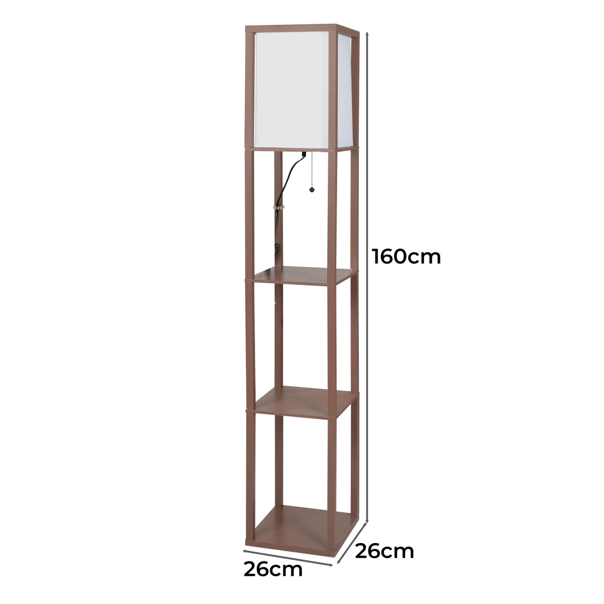 EMITTO LED Floor Lamp with Storage Shelf Brown-1954802834549641218