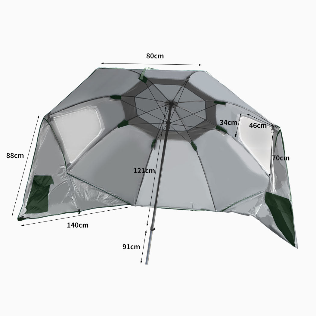 Mountview Beach Umbrella Outdoor Umbrellas Green 2.13M-1954802645822738434