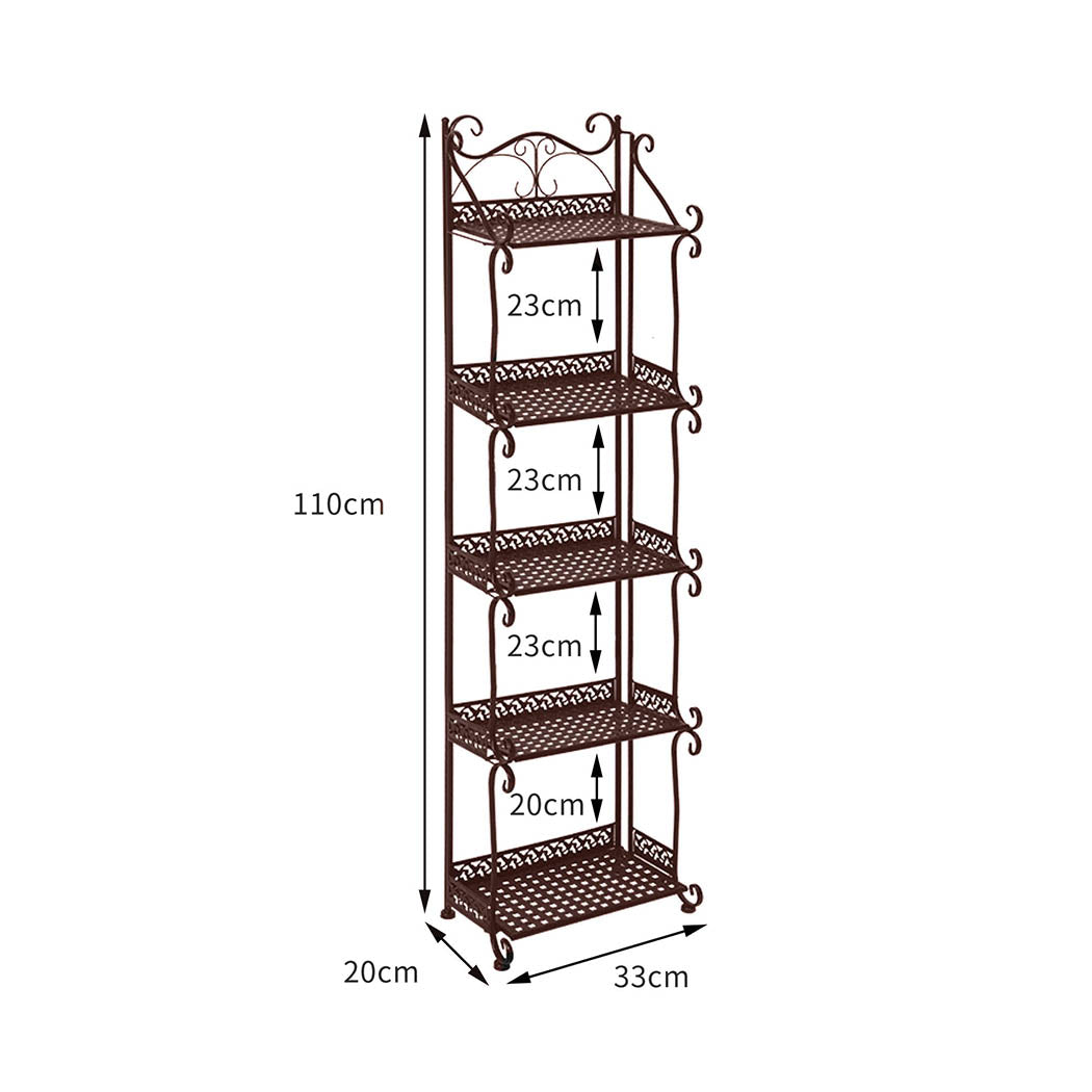 Levede Plant Stand 5 Tiers Outdoor Indoor Bronze-1910112301663522818