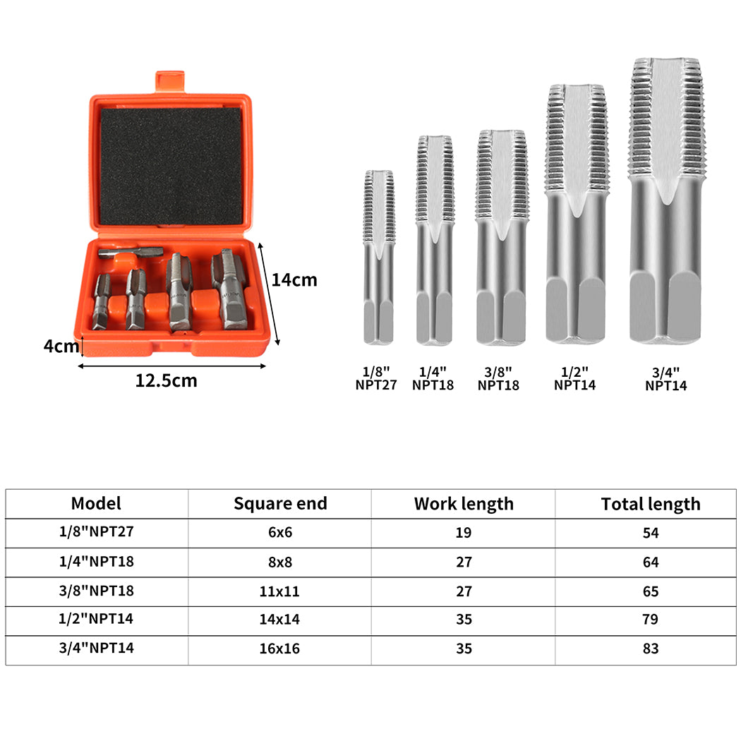 Traderight Pipe Thread Tap Set Taper-1919892894248996866