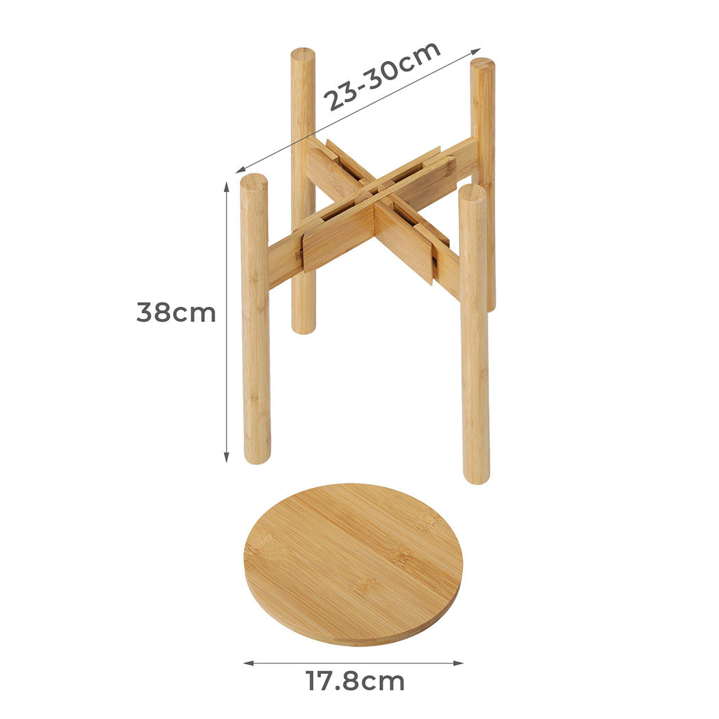 Levede Bamboo Adjustable Plant Stand Indoor Outdoor-1973193606709776386