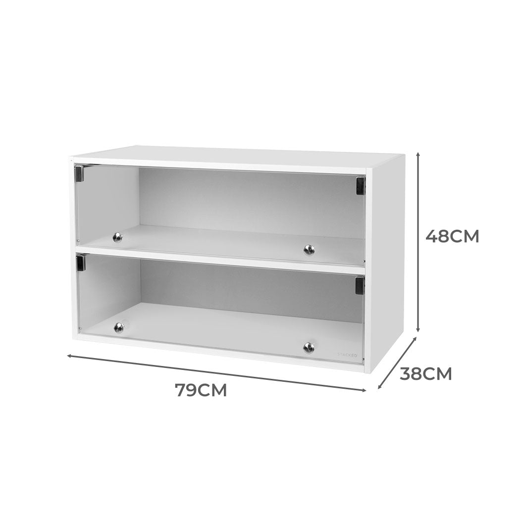 Stacked Shoes Storage Cabinet LED Sneaker White-1910112532069224450