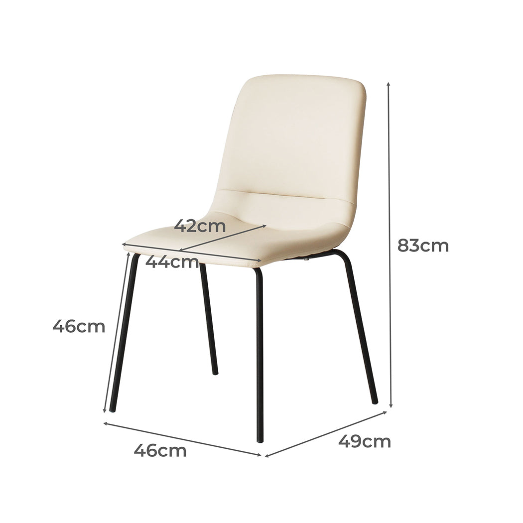 Levede Stackable Dining Chairs Kitchen Beige-1954802990800048130