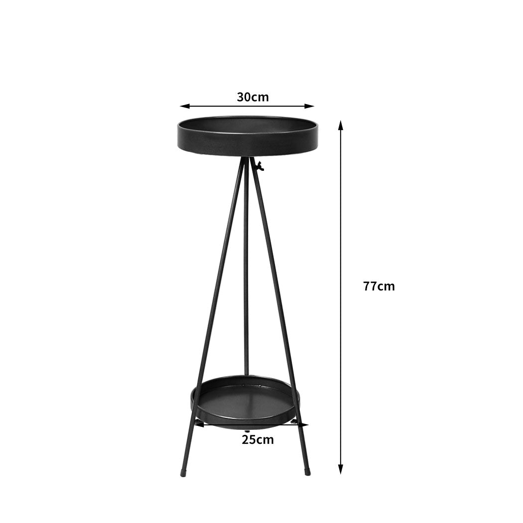 Levede Plant Stand 2 Tiers Outdoor Indoor Black Large-1910112302422691842