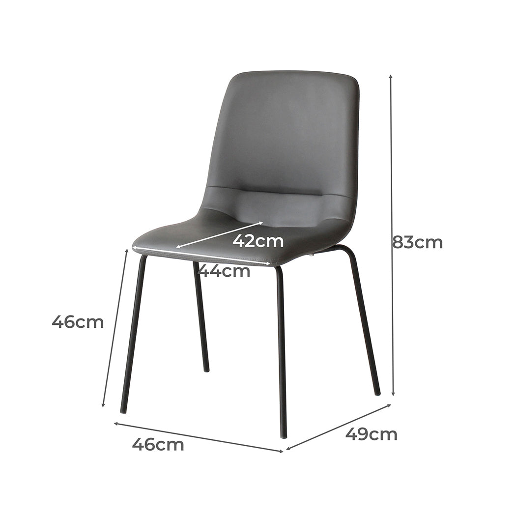 Levede Stackable Dining Chairs Kitchen Grey-1954802990997180418