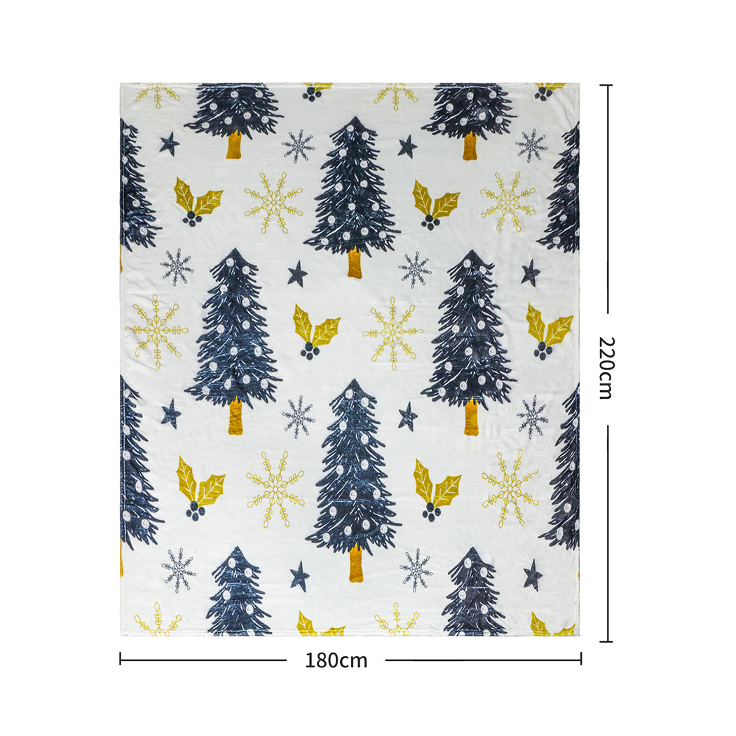 Santaco Throw Blanket Xmas Double Sided White Queen-1954802332059439106