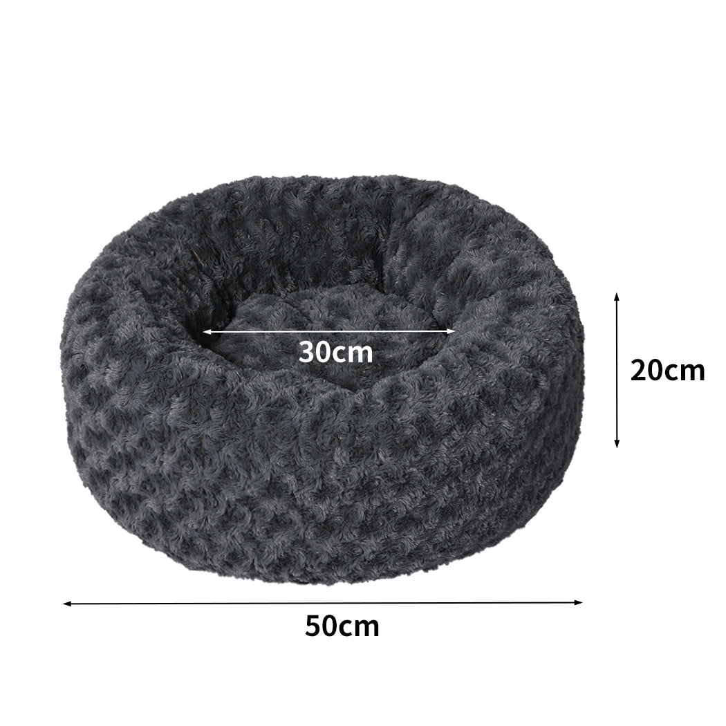 PaWz Calming Dog Bed Warm Soft Plush S Dark Grey Small-1910112467904761858