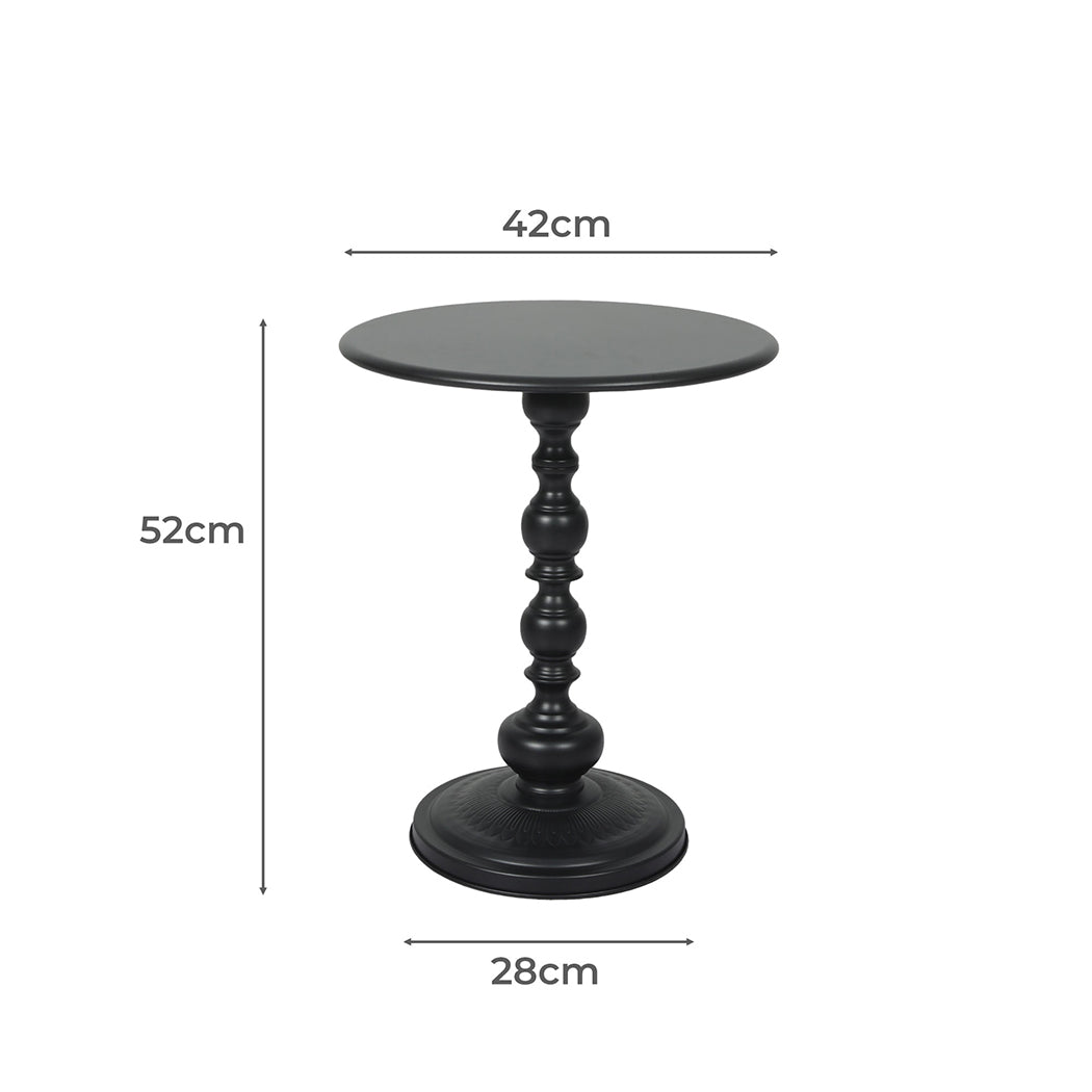 Levede Side Table Vintage End Round Black-1954802989973770242