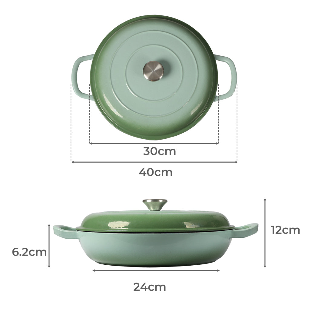 TOQUE 3.5L Enamel Dutch Oven Pan in Green Colour-1954802796524081153