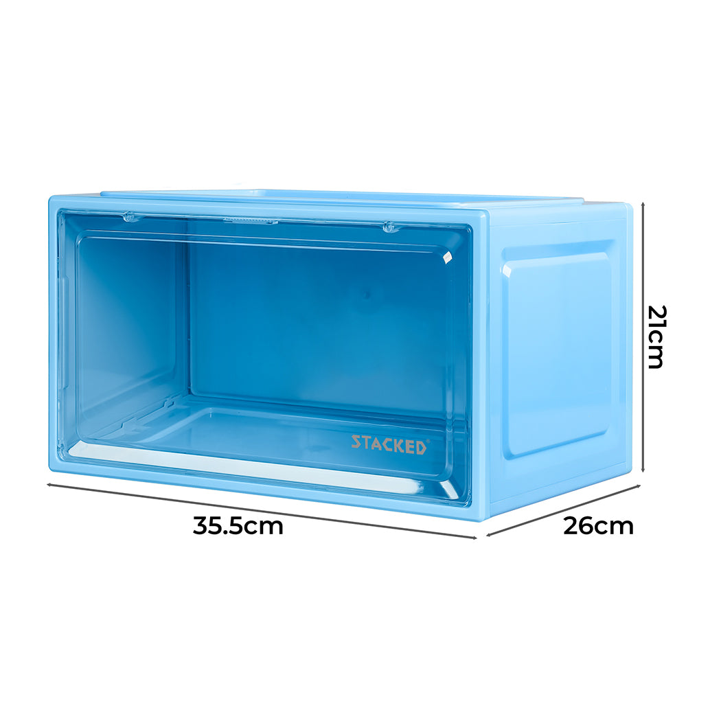 Stacked Sneaker Display Case Shoe Storage Blue-1954802601744797698