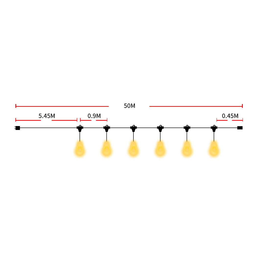 EMITTO 50M Festoon String Lights Xmas 50 Meter-1910112863515709442