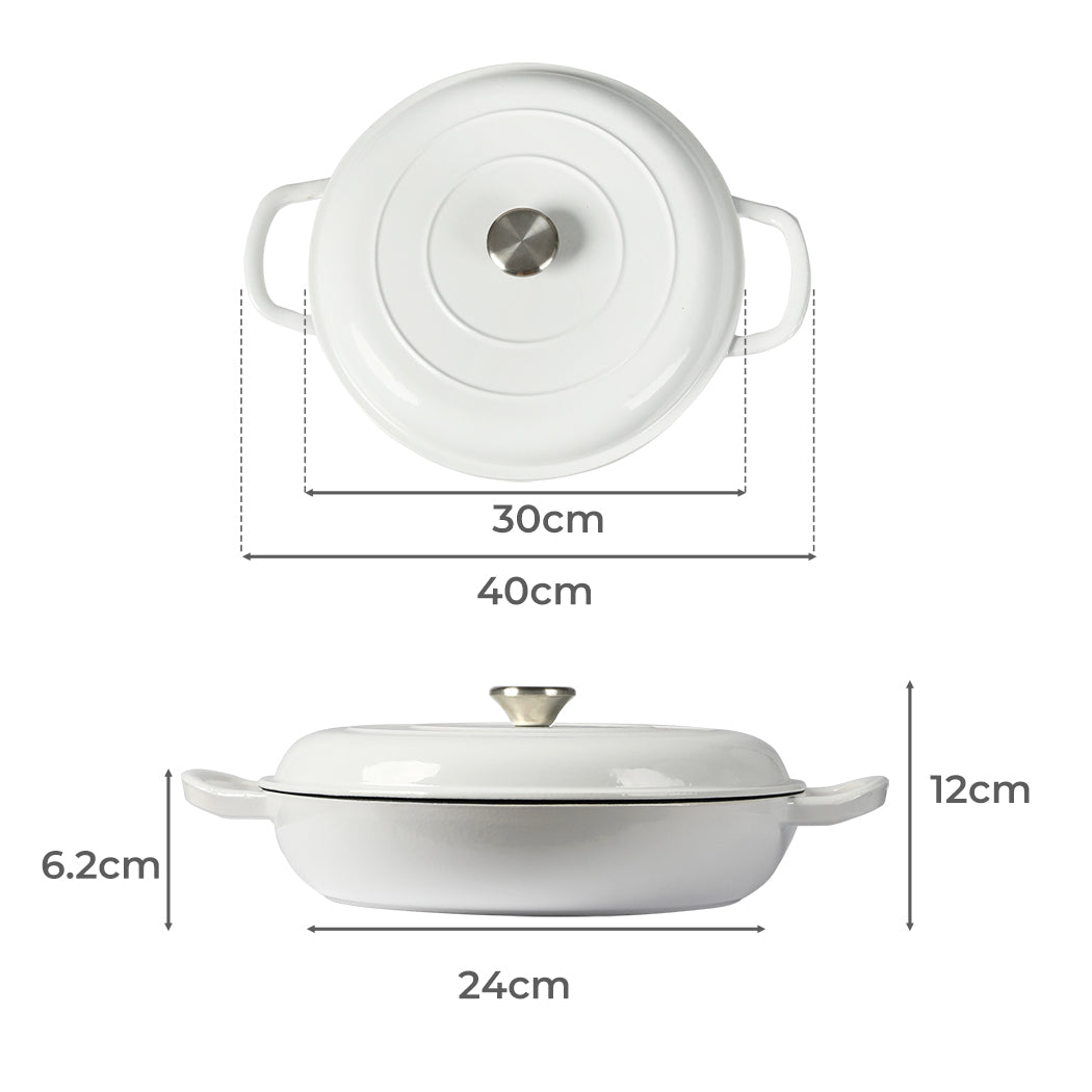 TOQUE 3.5L Enamel Dutch Oven Pan in White Colour-1954802796725407746
