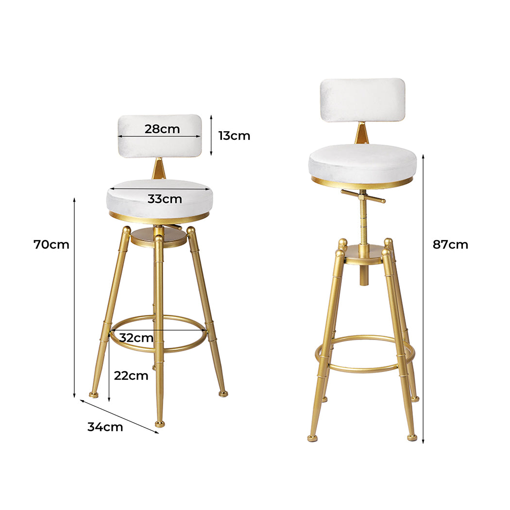 Levede 4x Bar Stools Swivel Kitchen Bar Chair White-1973193551462404098