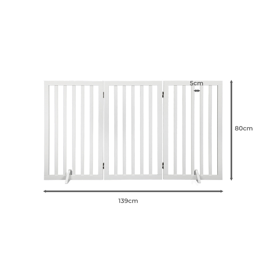 PaWz Wooden Pet Gate Dog Fence Safety White 400x 3MM-1954802528684216321