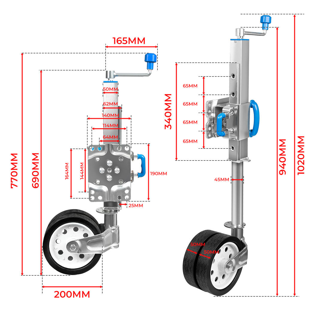 Heavy Duty Jockey Wheel 8''Inch 5000LBS/2267kg-1919892929174966274