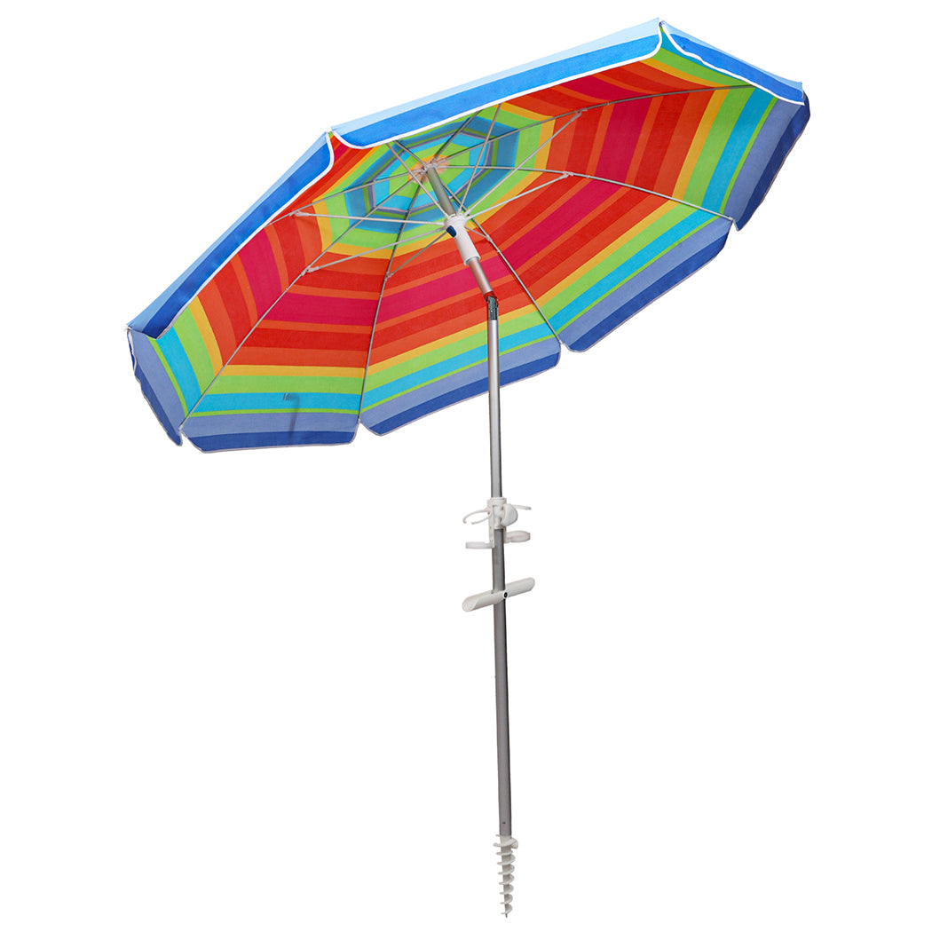 Mountview 2.2M Outdoor Beach Umbrellas Sand Colorful-1954802439643336705