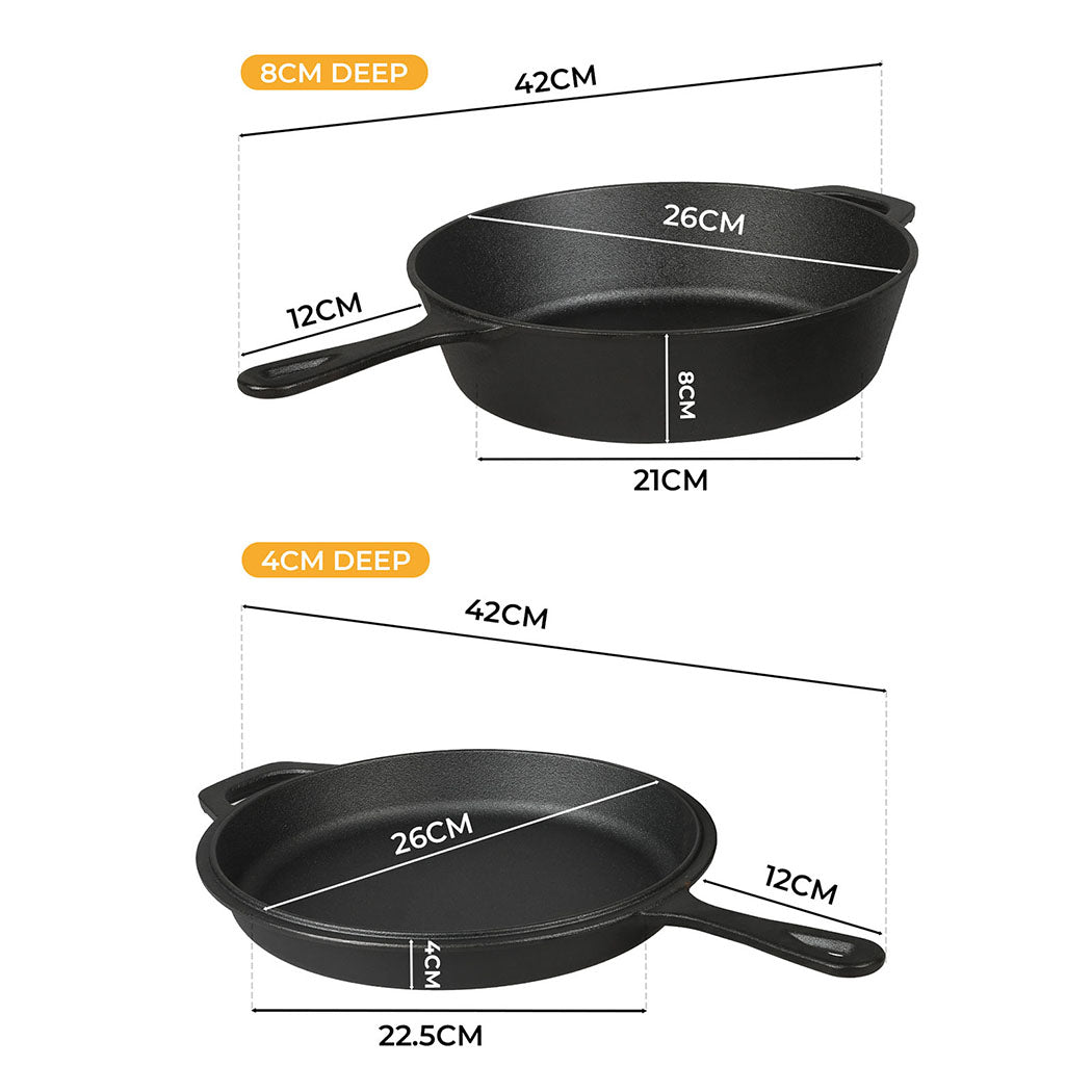 Toque Cast Iron Skillet Set 3-in-1 with Dutch Oven Lid-1973194189445402626