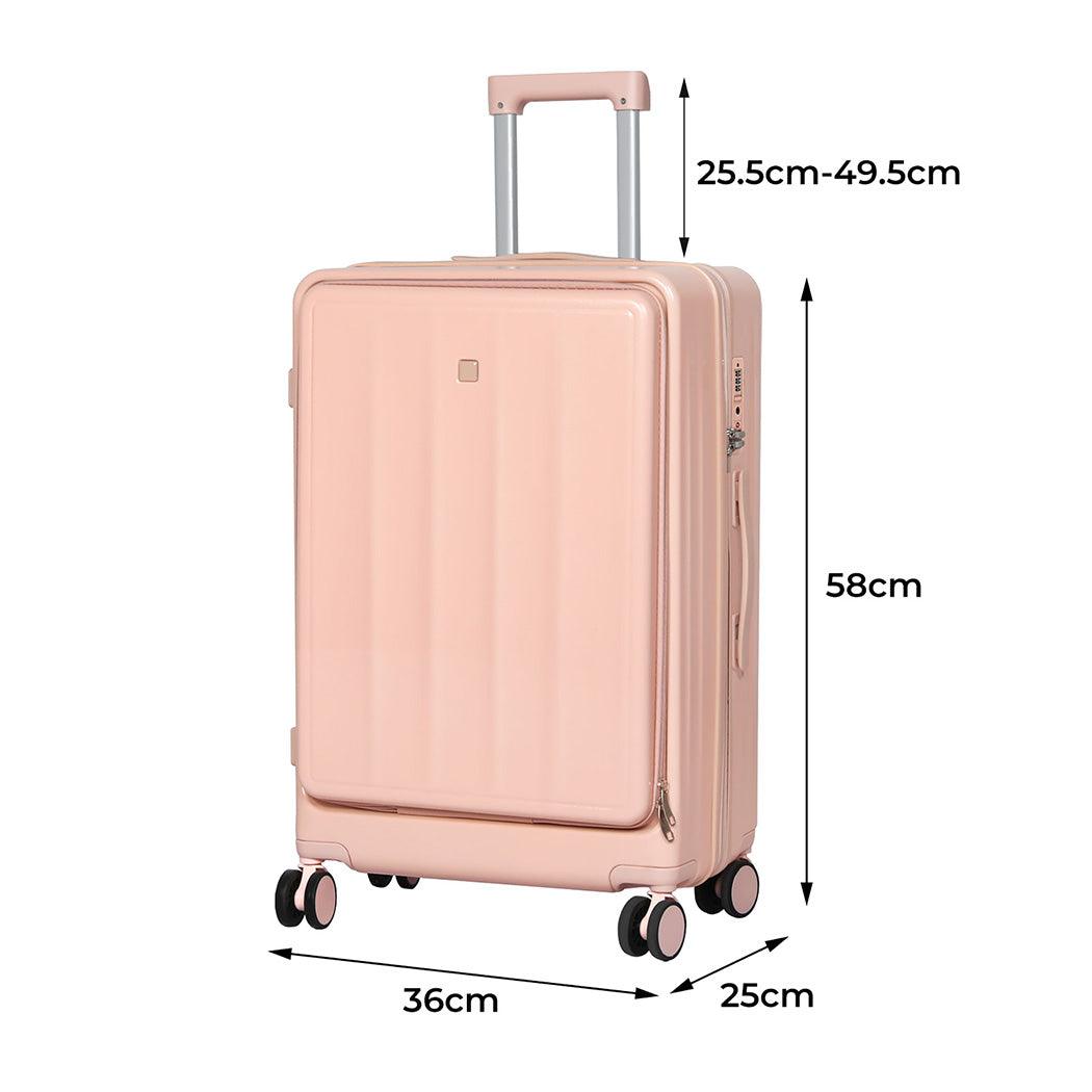 Slimbridge 20" Luggage Trolley Travel Hard Pink-1954802419229659138